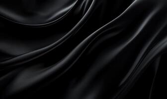 Smooth, dark fabric with elegant folds and soft sheen photo