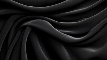 Dark, flowing fabric with elegant, soft folds photo
