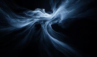 Abstract swirling blue nebula, cosmic dust and energy photo