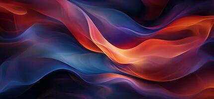 Abstract swirling hues of blue, red, and orange create a dynamic, flowing artwork photo