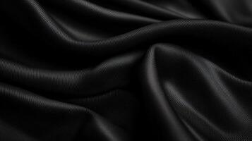 Draped black fabric with soft, flowing folds and subtle texture photo