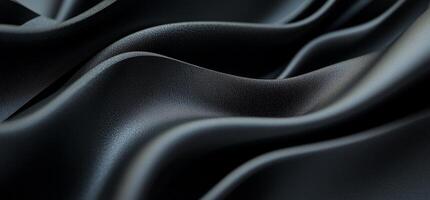 Dark, flowing fabric with soft, elegant waves photo