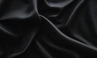 Dark, smooth, draped fabric texture photo