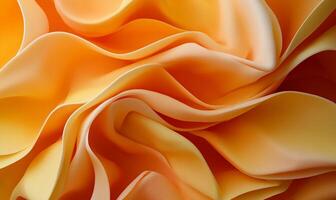 Abstract orange fabric texture with soft, flowing folds and subtle lighting photo