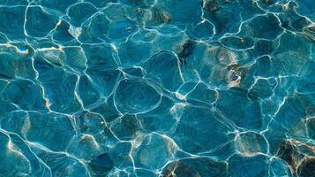 Sunlit turquoise water with shimmering, textured surface photo