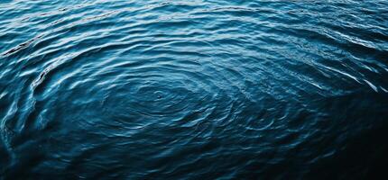 Deep blue water ripples, concentric circles emanating from a central point photo