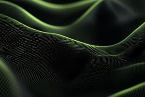 Abstract green wave pattern, flowing digital texture photo