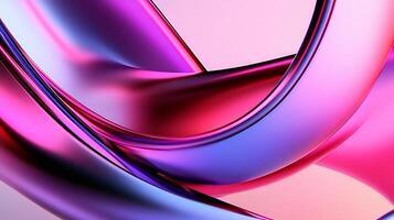Abstract swirls of vibrant pink and blue, glossy and flowing photo