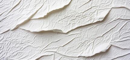 Layered, textured white surface with creased, wrinkled pattern photo