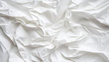 Abstract textured white fabric with crumpled folds and soft lighting photo