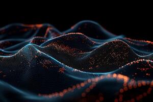 An abstract image of waves on a black background photo