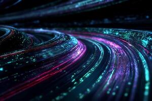 Abstract swirling digital data streams photo