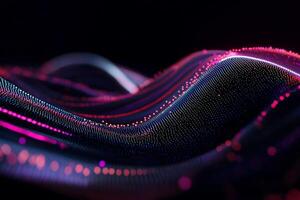 Abstract colorful particle wave flowing in dark space photo
