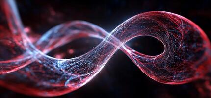 Red and blue energy flows in an infinity loop photo