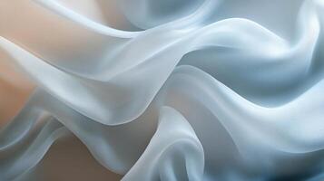 Soft, flowing pastel fabric with gentle waves and subtle color gradient photo