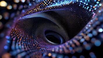 Abstract swirling vortex of iridescent particles photo