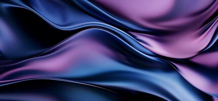 Swirling, iridescent fabric in deep blues and purples photo