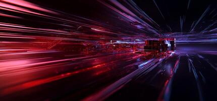 A red and black background with a red and blue light photo