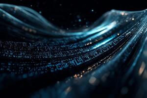 Abstract digital data stream flowing like fabric photo