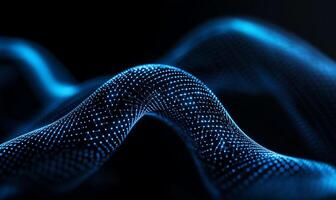 3d rendering of a wave of blue light photo