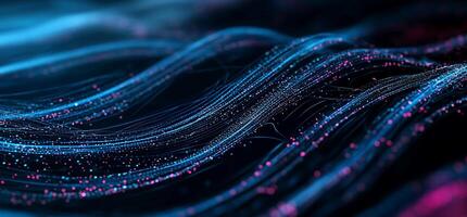 A close up of a wave of blue and pink lines photo
