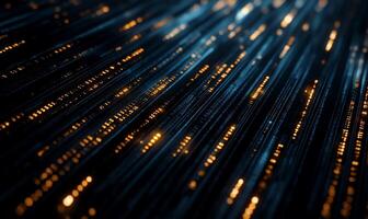 Abstract data stream. Dynamic digital code. Rapidly moving lines of data photo