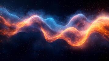 Abstract energy waves in vibrant colors. Dynamic flowing textures against a dark backdrop photo