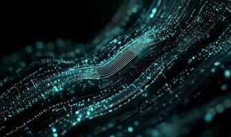 Abstract data flow, swirling patterns of interconnected digital particles. A mesmerizing display of complex algorithms. Dynamic visuals photo