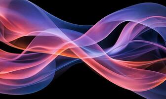 Abstract swirling ribbons of vibrant colors. Fluid, dynamic lines create a mesmerizing effect photo
