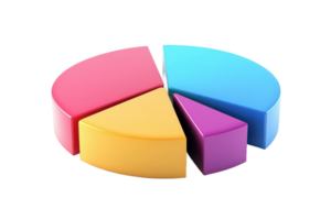 abstract colorful pie graph for business Gentle Glow png