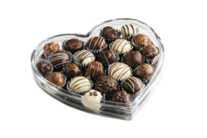 a heart-shaped box of chocolates with a simple and elegant design png