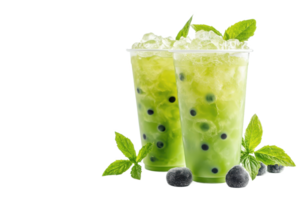a refreshing green smoothie with ice png