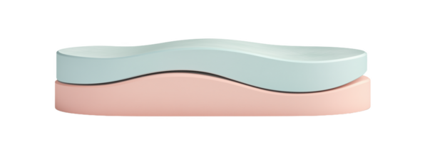 Curved podium design featuring soft blue and pink layers for modern displays and events png