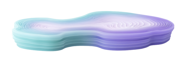 Curved layered podium in soft mint and lavender design for modern display settings png