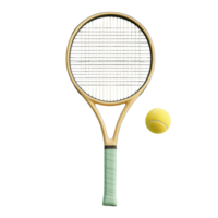 Tennis racket and ball in muted tones on a simple background with soft light png