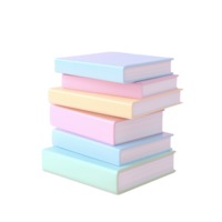 Pastel colored stack of smooth books on a clean neutral background png