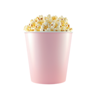 Pastel colored popcorn bucket filled with fluffy popcorn at a joyful gathering png