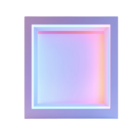 Colorful neon light frame creating an artistic atmosphere in a contemporary setting png