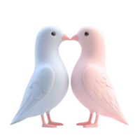 Pastel colored doves facing each other in a simple yet elegant arrangement png