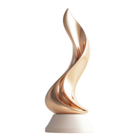 Elegant curved trophy standing on a round base for recognition and achievement png