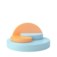 Pastel blue and soft orange podium set for creative display at exhibition or event png