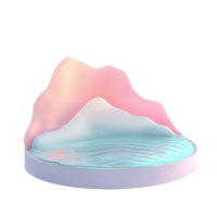 pastel cian y coral podio con ondulado textura creando un sereno atmósfera para muestra png