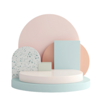 Pastel colored geometric podium designed for modern display in creative spaces png