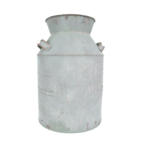 Vintage metal milk can in simple design for farm use png