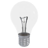 Light bulb design with clear glass and classic filament structure png