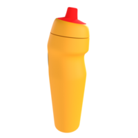 Mustard bottle with a red cap isolated on transparent png