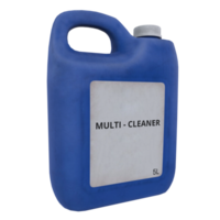 Blue plastic container for multi-cleaner in 3D render design png