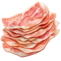 Sliced Ham isolate on transparent background. png