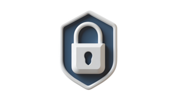 Secure Lock Icon on Shield Background Protection, Safety, and Security Symbol for Digital and png