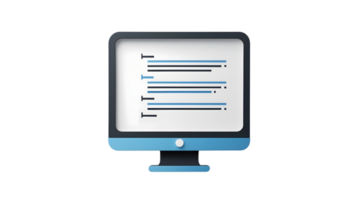 Computer Screen Displaying Textual Content with Placeholder Lines png